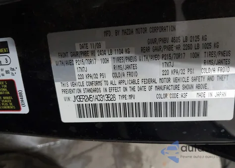 2010 Mazda Cx-7 I Sv from USA, damaged, VIN JM3ER2W51A0313528